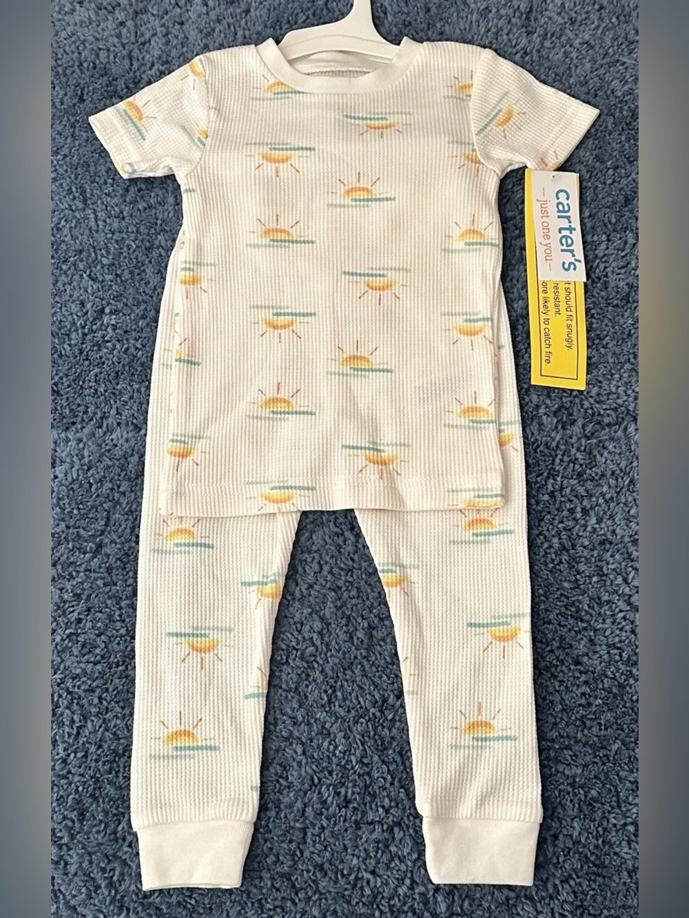 Carter’s Just One You Baby Boy 18M White Sunrise/Sunset Print 2pc Pajama Set NWT